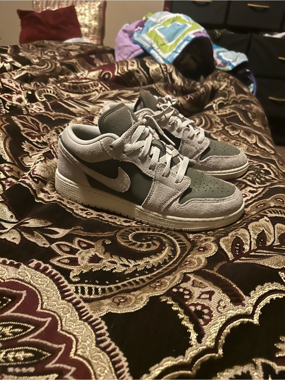 Jordan Kids Low Top Sneakers Gray and White